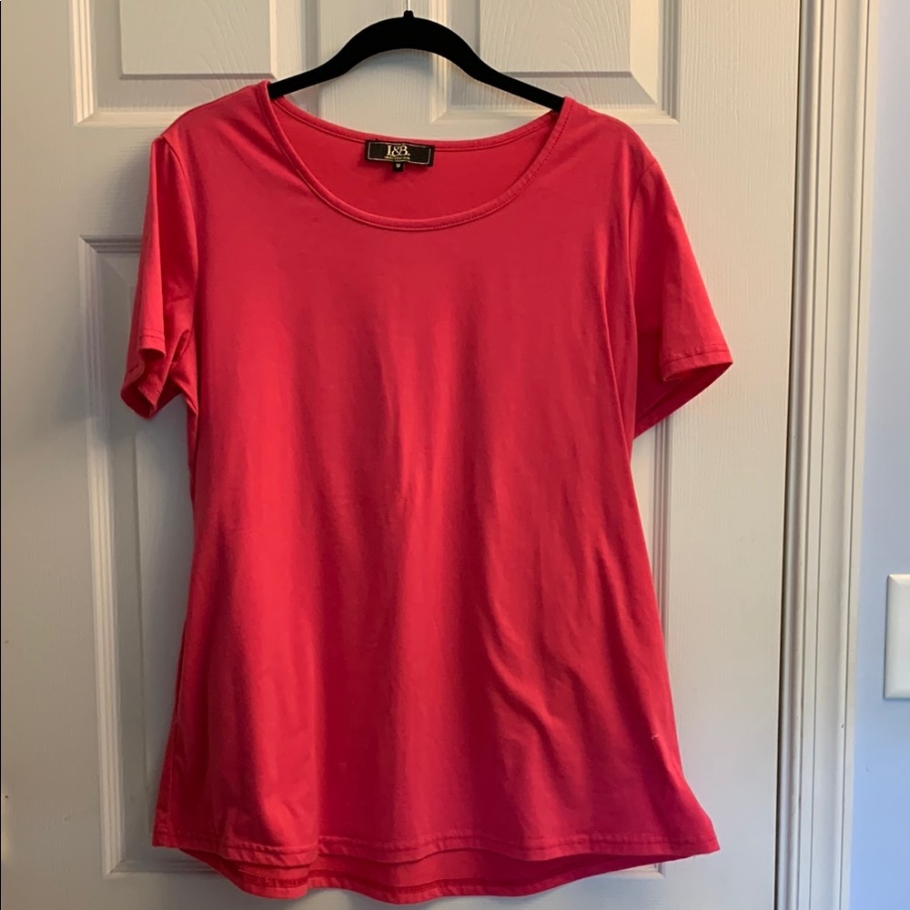 L&B Lucky & Blessed Medium Women's Pink Top with Pockets